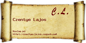 Czentye Lajos névjegykártya